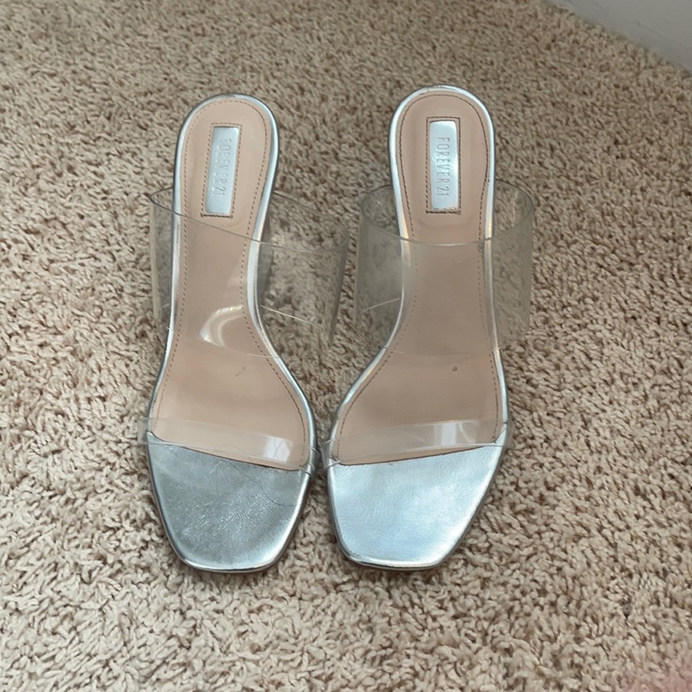 Clear/Silver Wedge Sandal